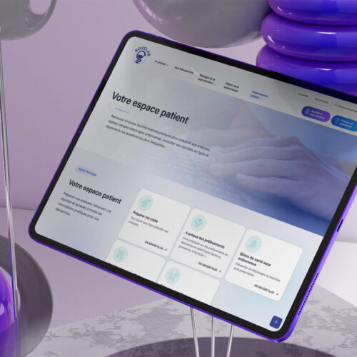 Espace patient du site Novelab affiché sur tablette