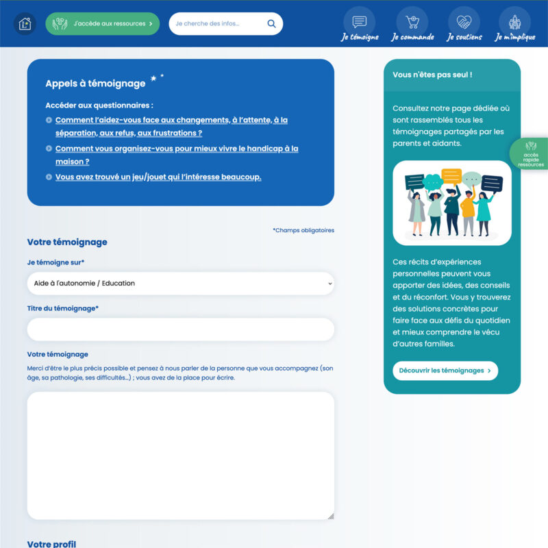 Formulaire de contact du site Réseau Lucioles créé par emergence graphique